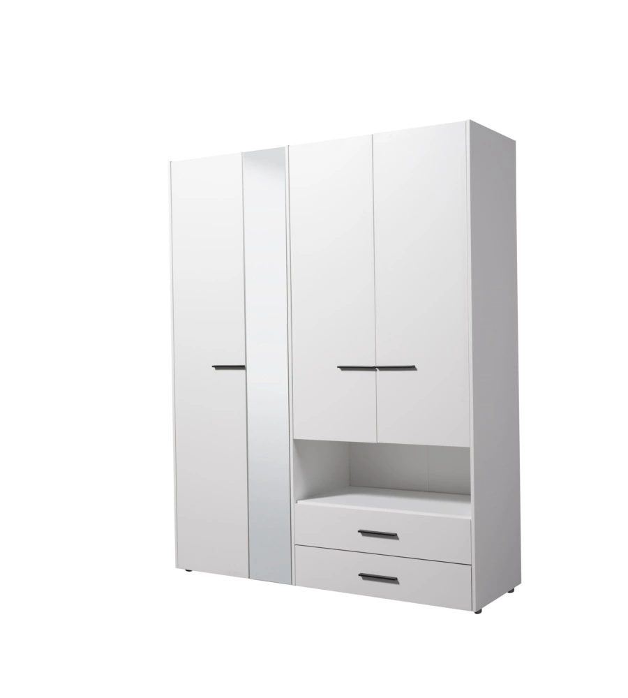 ARMADIO "LISBONA" 4 ANTE BIANCO, 161X55X205 CM